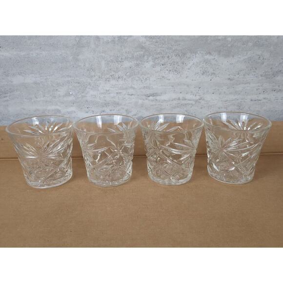 Anchor Hocking Other - VINTAGE ANCHOR HOCKING, AMERICAN PRESCUT, SET OF 4 STAR PATTERN GLASSES, 3.25"